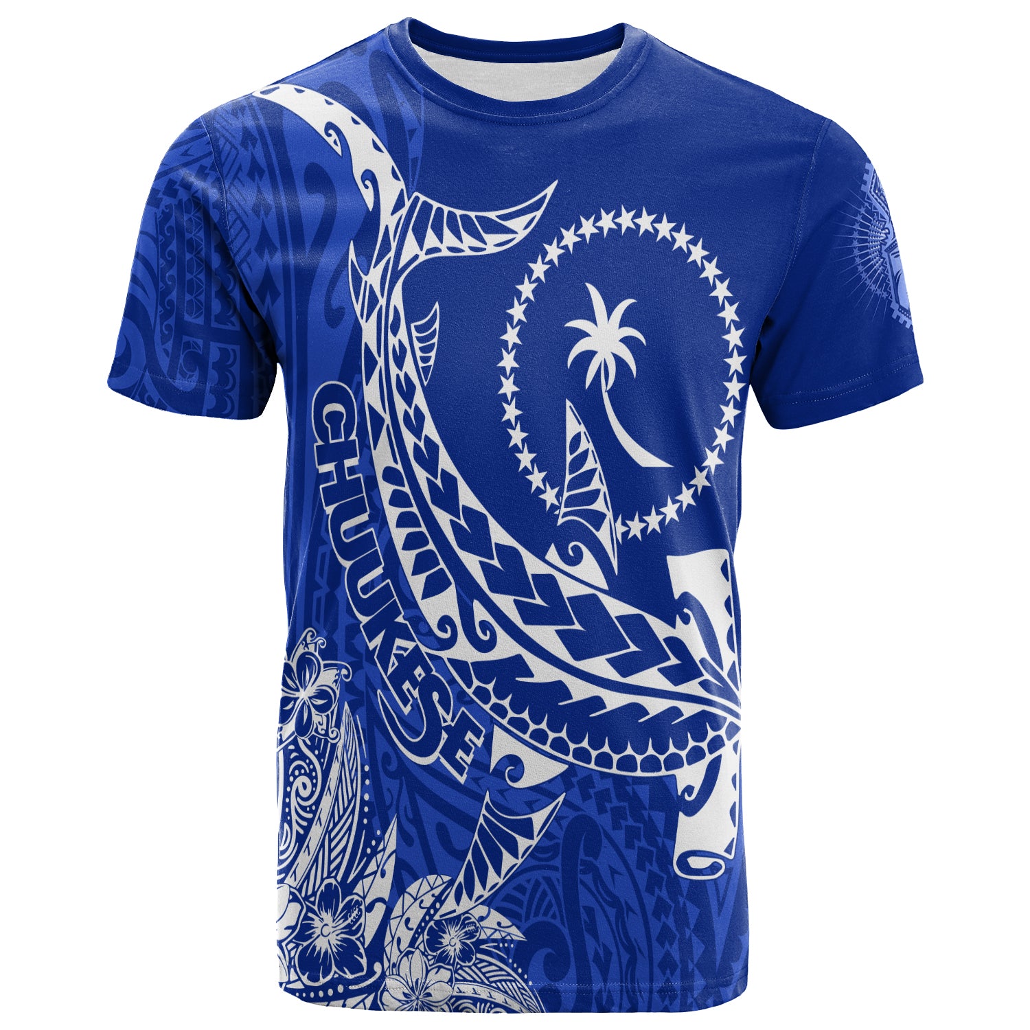 Custom FSM Chuuk Hammerhead Shark T Shirt Proud Chuukese LT7 Unisex Blue - Polynesian Pride