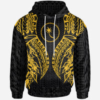 Chuuk Hoodie Micronesian Lion Head Gold Style Unisex Gold - Polynesian Pride
