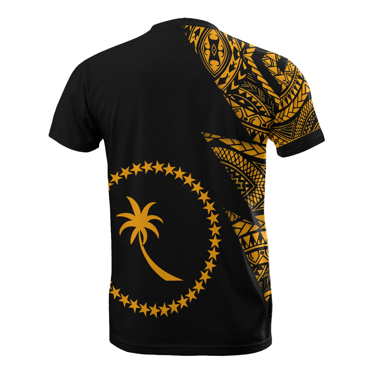 Chuuk T Shirt Micronesian Pattern Gold Flash Style - Polynesian Pride