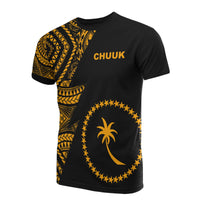 Chuuk T Shirt Micronesian Pattern Gold Flash Style Unisex Gold - Polynesian Pride