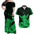 Hawaii Shaka Sign Couple Long Dress and Hawaiian Shirt Green Version LT9 Green - Polynesian Pride