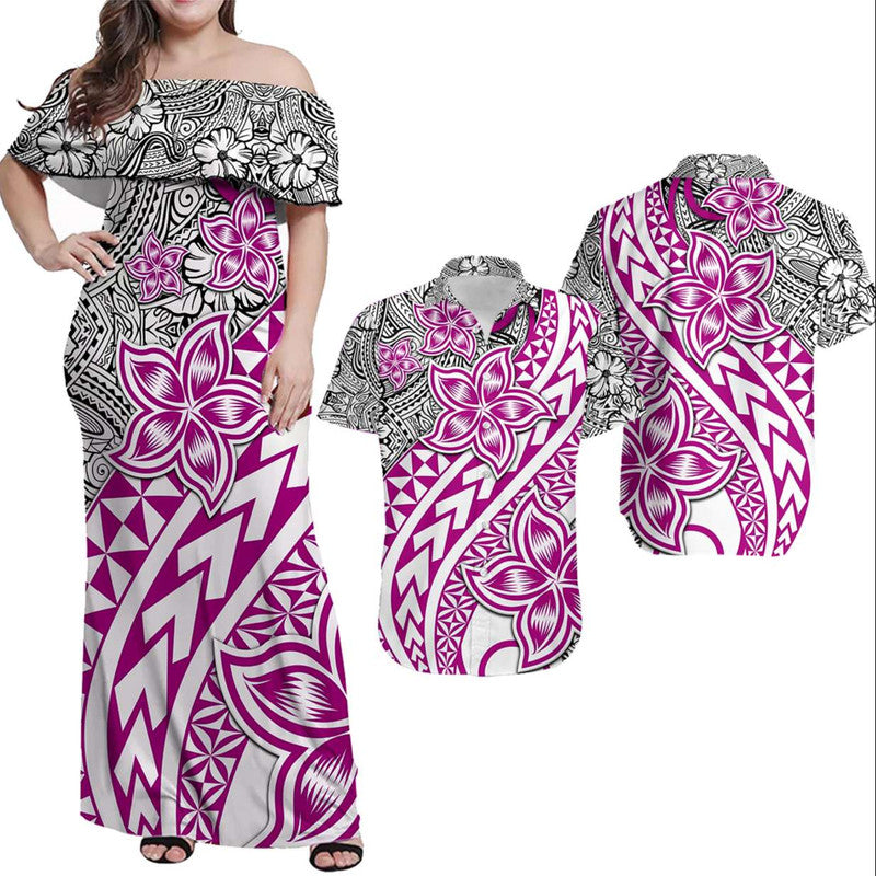 Hawaiian Traditional Polynesian Tribal Tattoo Retro Matching Dress and Hawaiian Shirt Pink LT9 Pink - Polynesian Pride