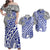 Hawaii Traditional Polynesian Tribal Tattoo Retro Matching Dress and Hawaiian Shirt Blue LT9 Blue - Polynesian Pride