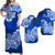 Polynesian Samoa Flower Tribal Matching Dress and Hawaiian Shirt LT9 Blue - Polynesian Pride