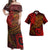 American Samoa Matching Dress and Hawaiian Shirt Polynesian Red Shark Red - Polynesian Pride