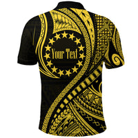 Custom Cook Islands Polo Shirt Gold Polynesian Wave Style LT9 - Polynesian Pride