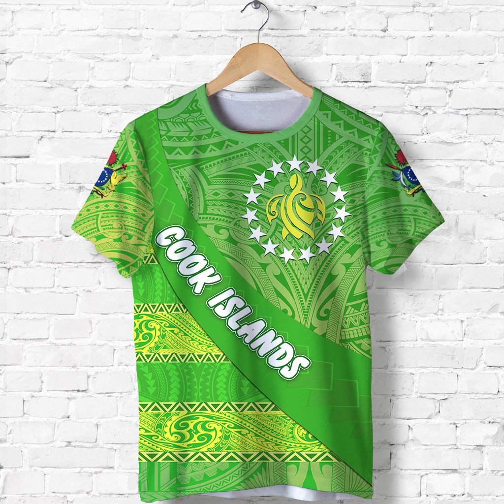 Cook Islands T Shirt Polynesian Victorian Vibes Unisex Green - Polynesian Pride