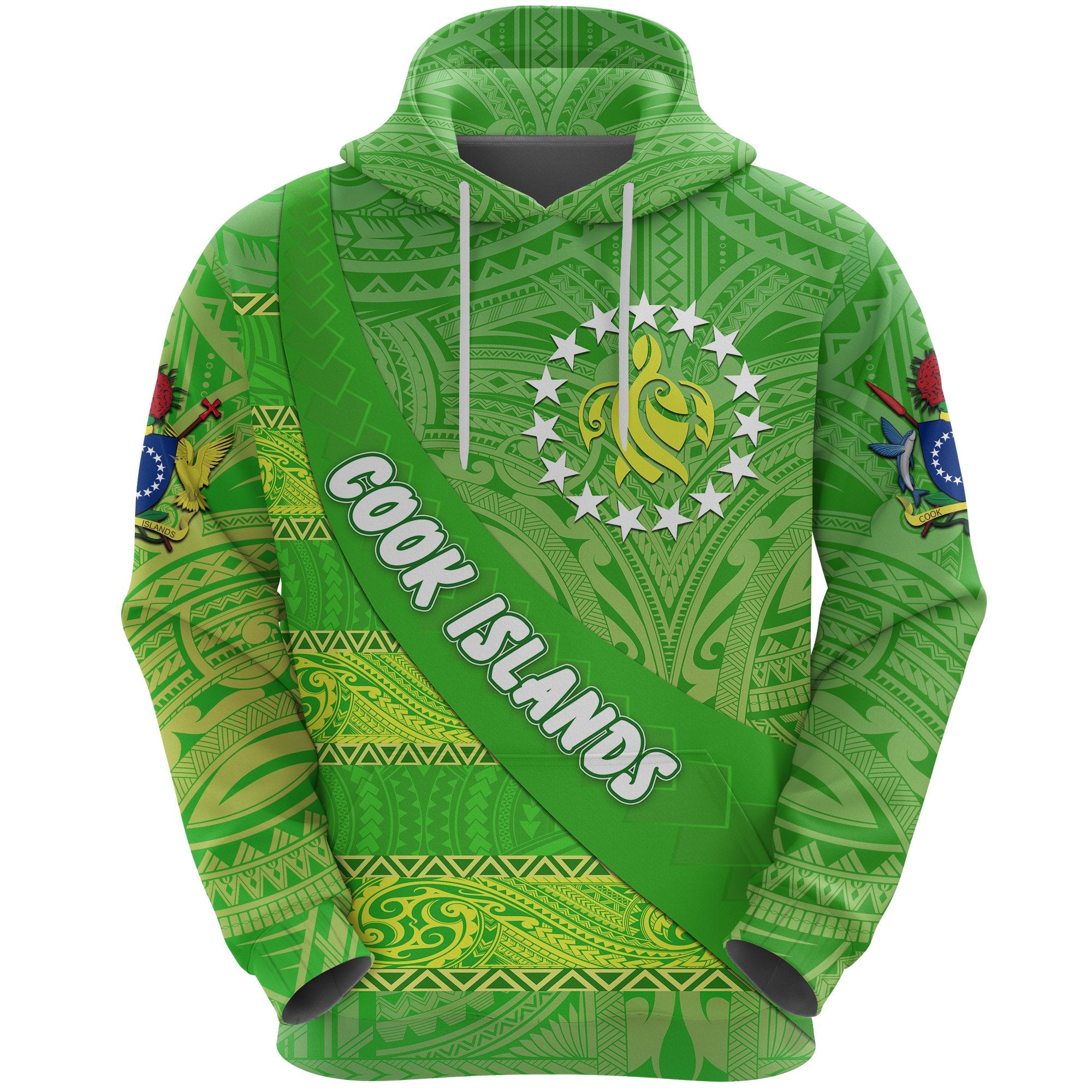 Cook Islands Hoodie Polynesian Victorian Vibes Unisex Green - Polynesian Pride