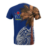 Cook Islands T Shirt Polynesian Palm Tree Flag - Polynesian Pride