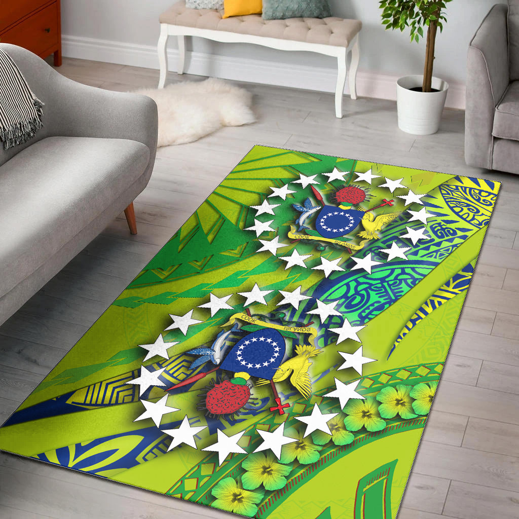 Cook Islands Area Rug Artsy Style - Green LT9 Green - Polynesian Pride