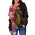 Cook Islands Women's Off Shoulder Sweater - Tropical Hippie Style - Polynesian Pride