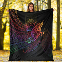 Cook Islands Premium Blanket - Butterfly Polynesian Style - Polynesian Pride