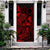 Cook Islands Door Cover Turtle Hibiscus Red - Polynesian Pride