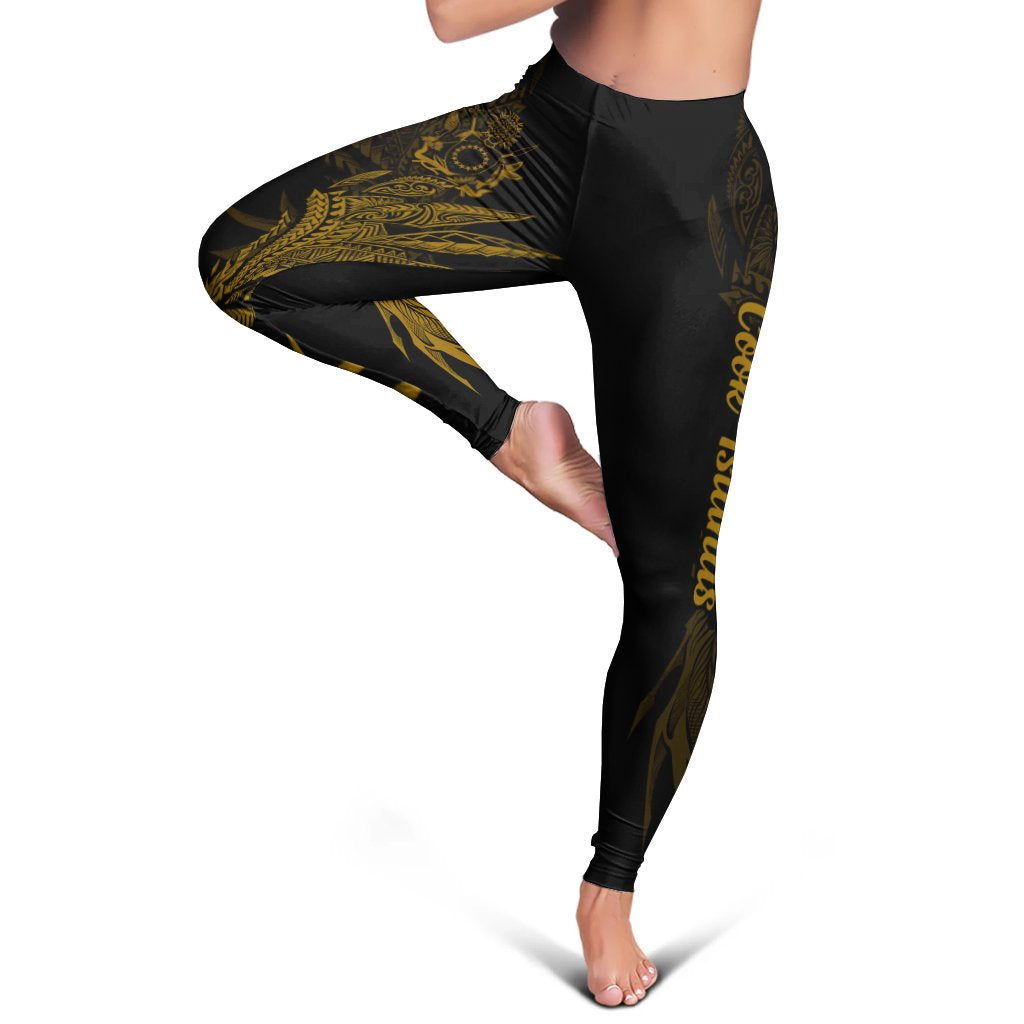 Cook Islands Leggings - Wings Style Black - Polynesian Pride