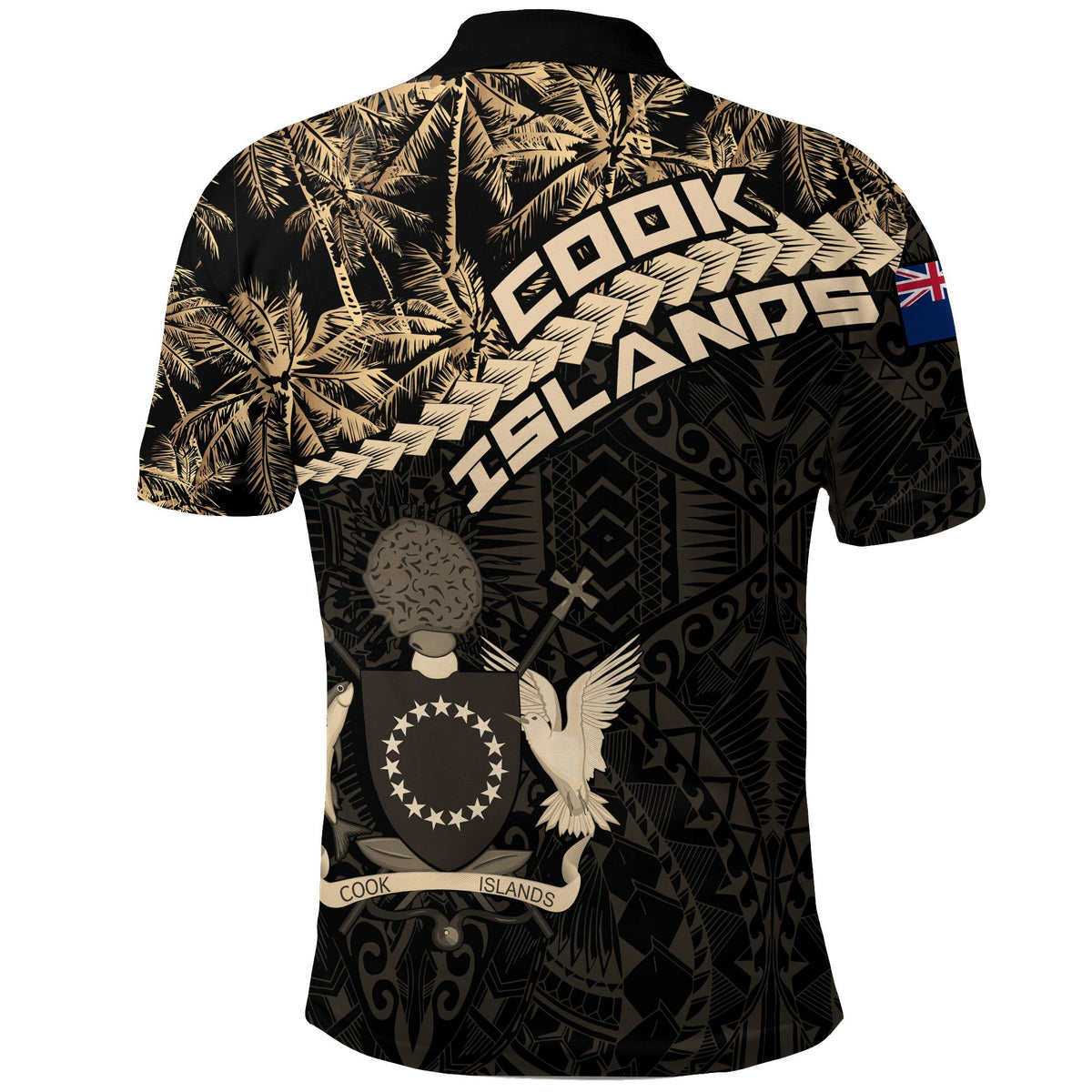 Cook Islands Polo Shirt Golden Coconut 01 - Polynesian Pride