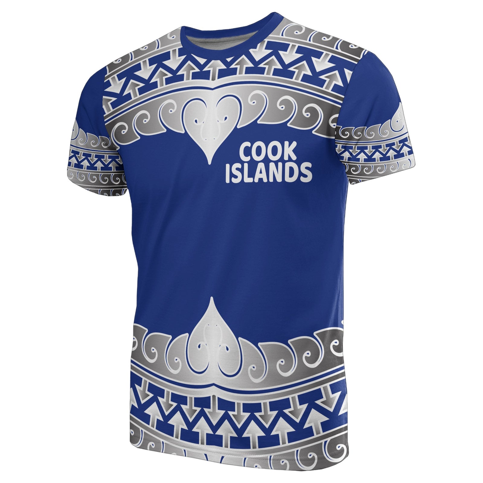 Cook Islands All Over T Shirt Cook Islands Wave Style Unisex Blue - Polynesian Pride