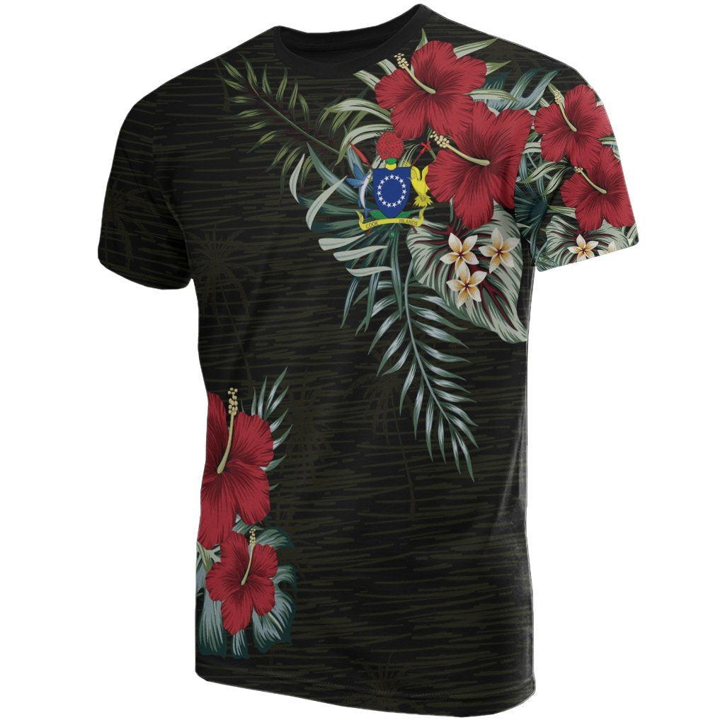 Cook islands Hibiscus T Shirt Unisex Black - Polynesian Pride