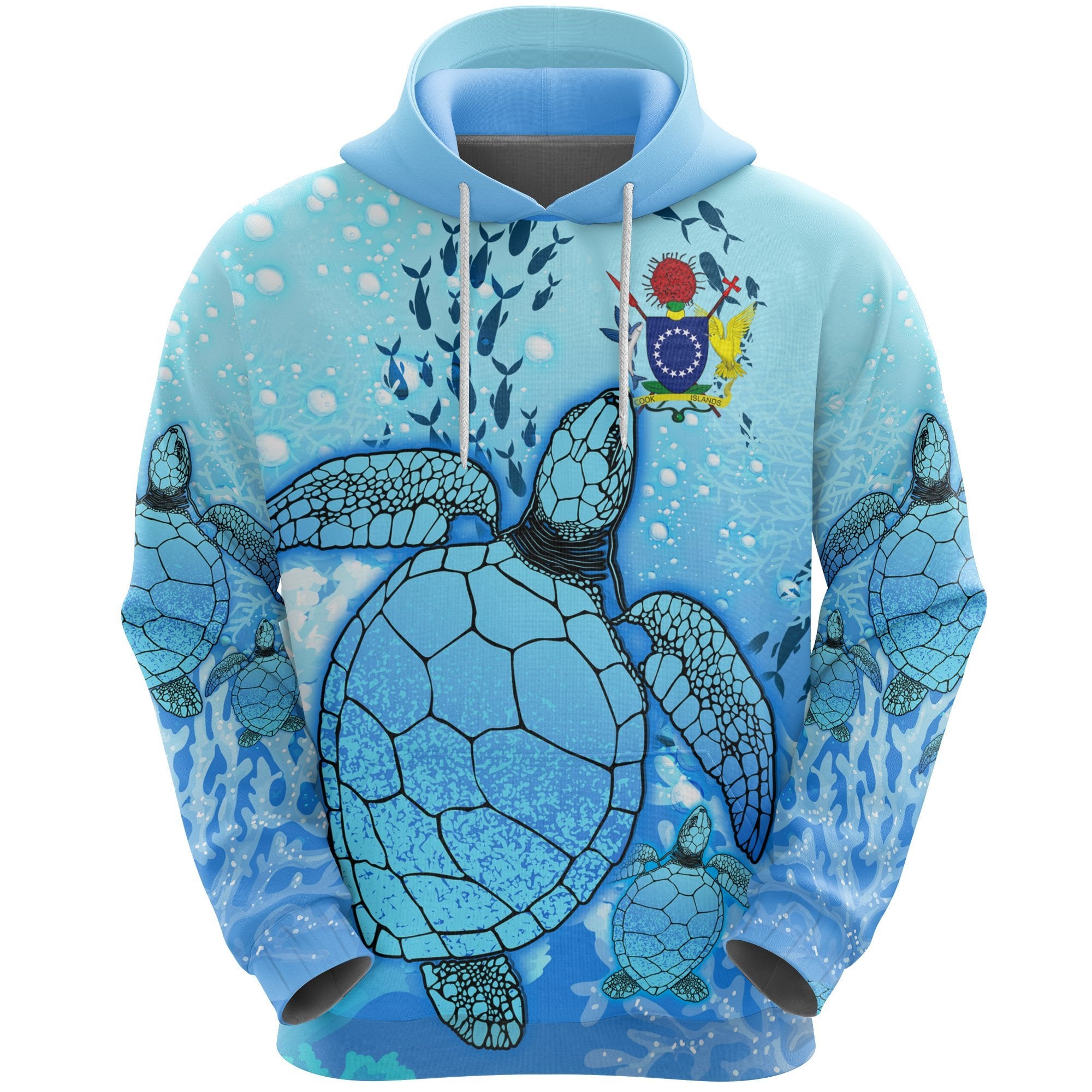 Cook Islands Hoodie Ocean Life (WomenS/MenS) Unisex Blue - Polynesian Pride