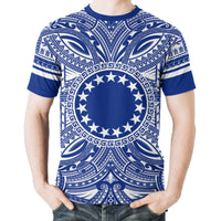 Cook Islands T Shirt Polynesian Coat of Arms Polynesian Flag Color - Polynesian Pride