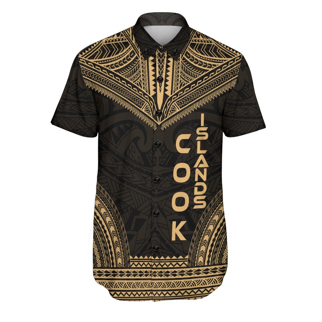 Cook Islands Polynesian Chief Shirt - Gold Version Men Gold - Polynesian Pride