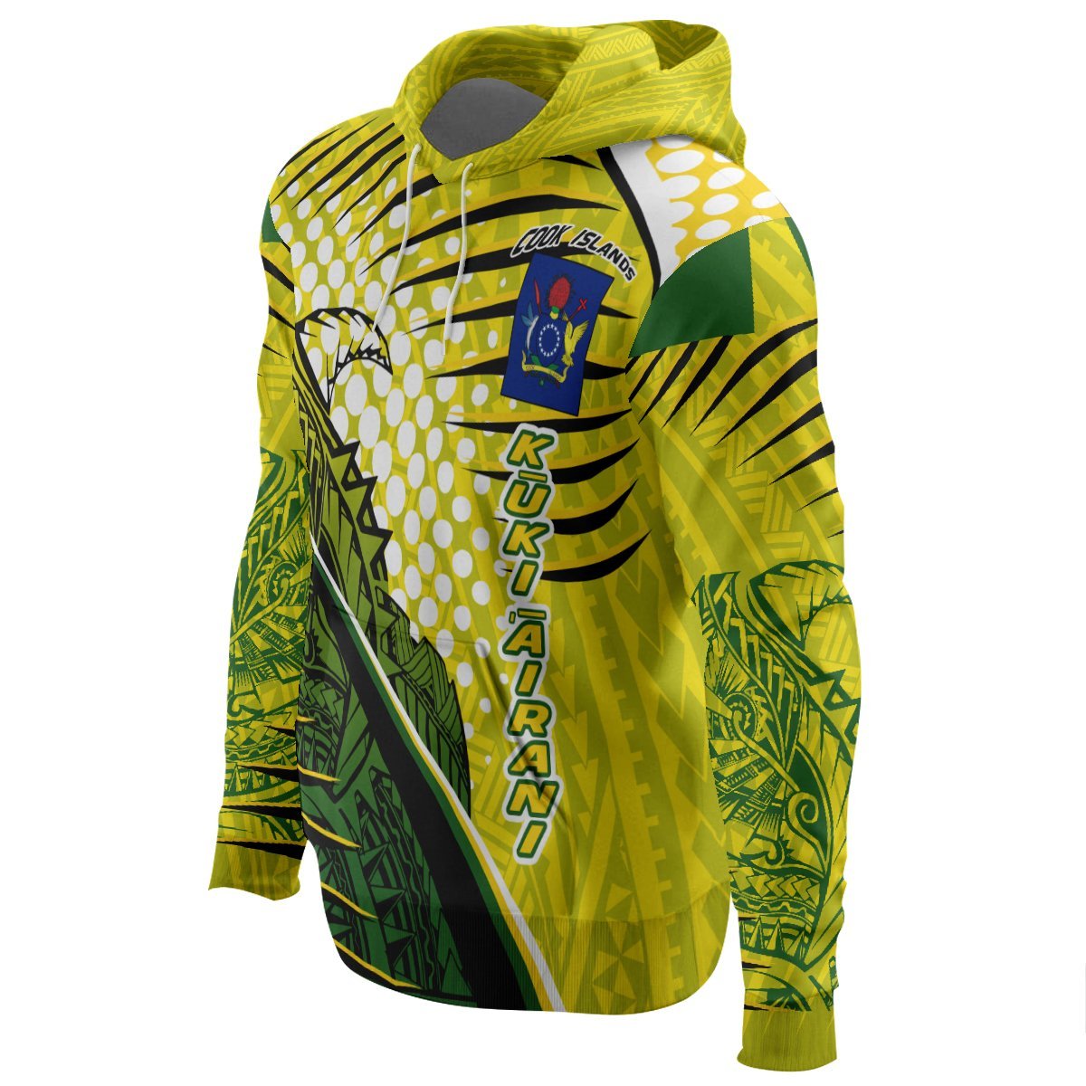 Cook Islands Hoodie Tides Style Special Unisex Green - Polynesian Pride