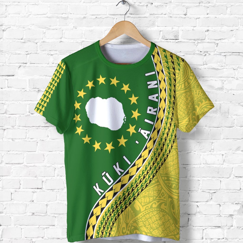 Cook Islands T Shirt Kuki Arirani Flag Map Generation Iv K6 Unisex Green - Polynesian Pride