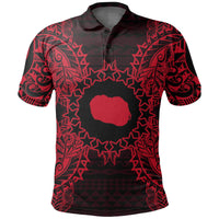 Cook Islands Polo Shirt Kuki Airani Flag Map Polynesian Tattoo Red Unisex Red - Polynesian Pride