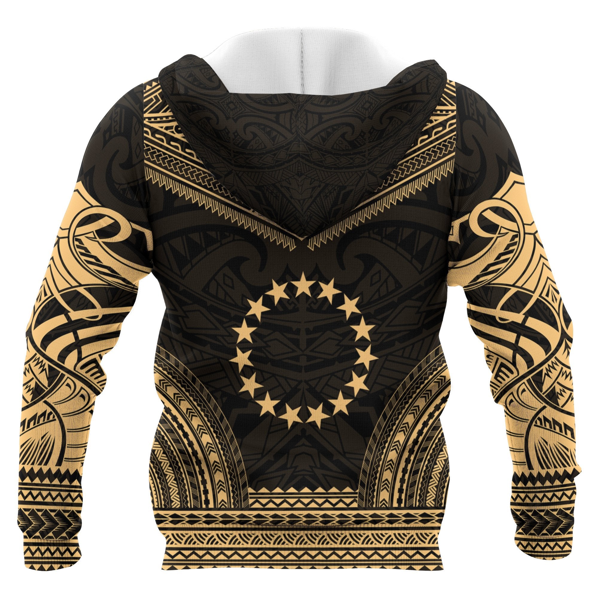 Cook Islands Polynesian Chief Custom Hoodie Gold Version Unisex Gold - Polynesian Pride