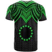 Cook Islands T Shirt Polynesian Armor Style Green - Polynesian Pride