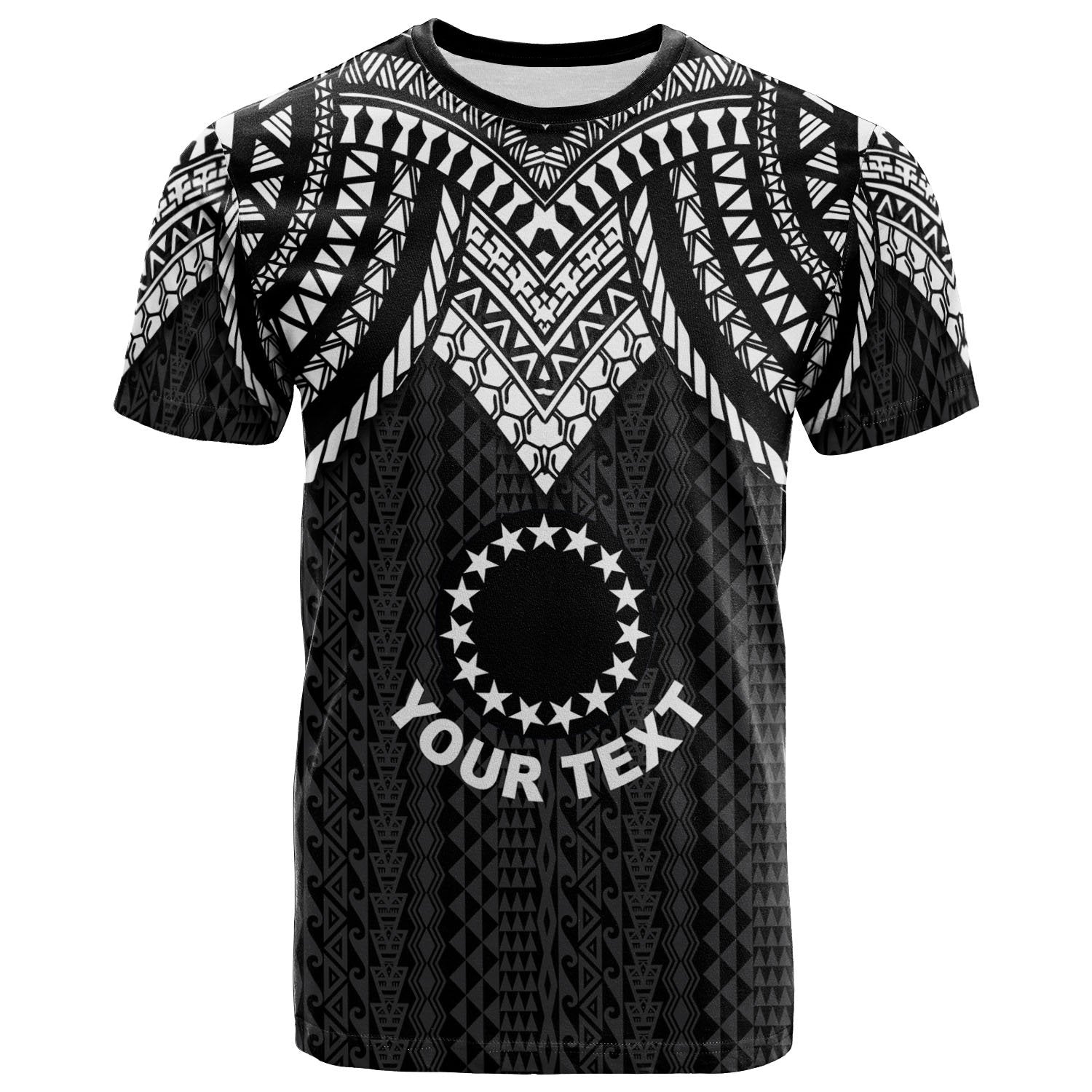 Cook Islands Custom T Shirt Polynesian Armor Style Black Unisex Black - Polynesian Pride