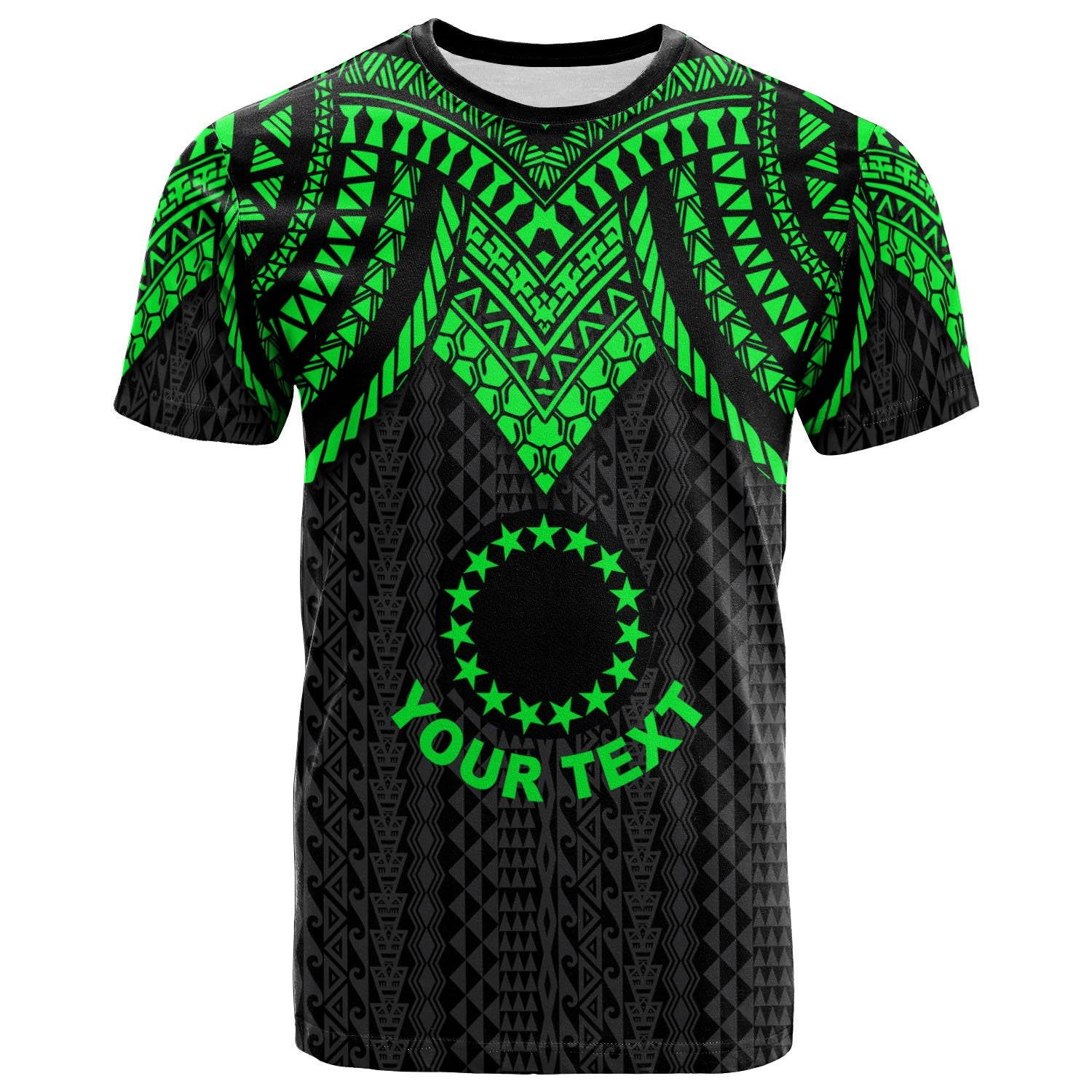 Cook Islands Custom T Shirt Polynesian Armor Style Green Unisex Art - Polynesian Pride