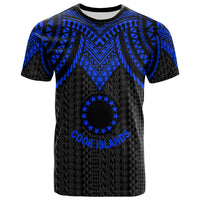 Cook Islands T Shirt Polynesian Armor Style Blue Unisex Blue - Polynesian Pride