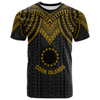 Cook Islands T Shirt Polynesian Armor Style Gold Unisex Art - Polynesian Pride