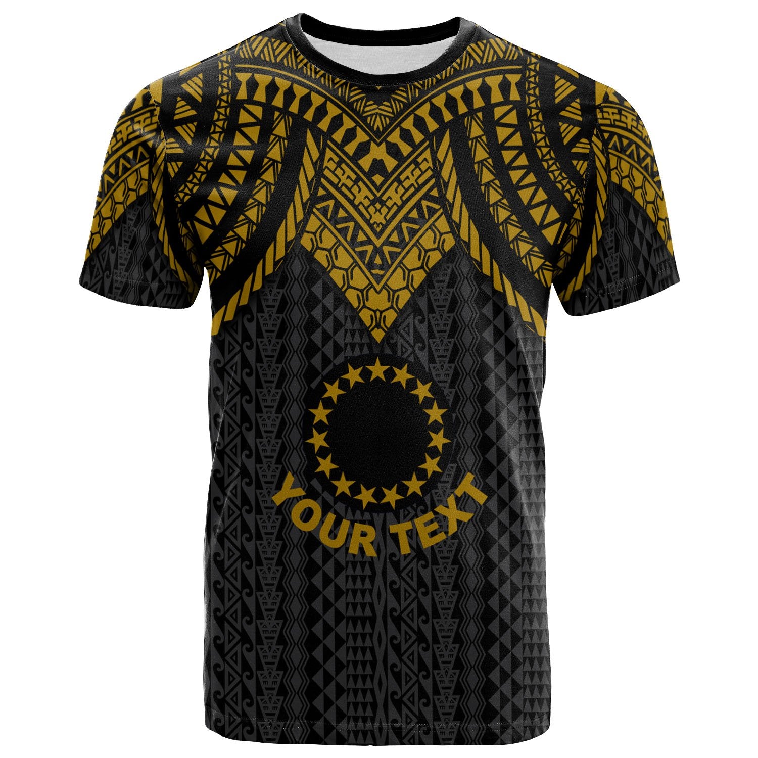 Cook Islands Custom T Shirt Polynesian Armor Style Gold Unisex Art - Polynesian Pride