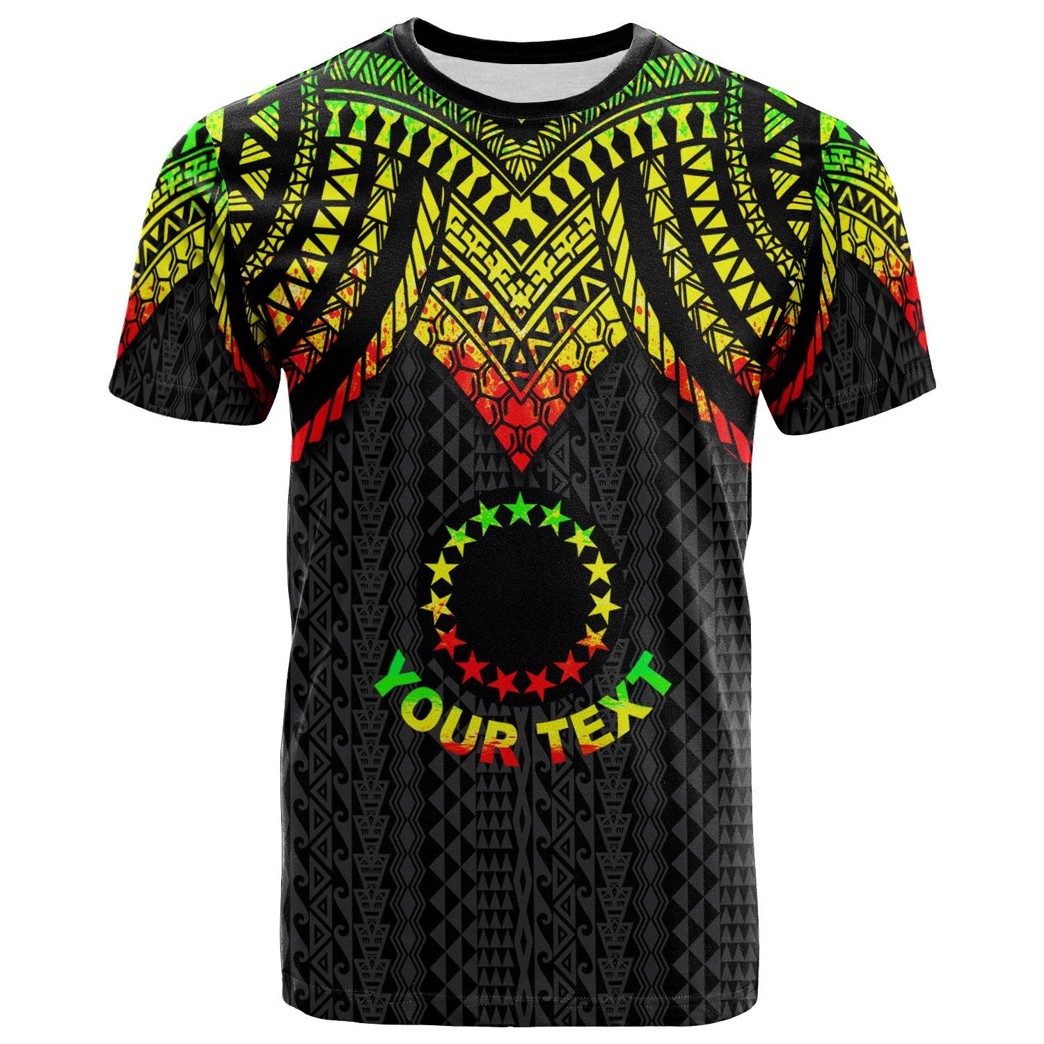 Cook Islands Custom T Shirt Polynesian Armor Style Reagge Unisex Reagge - Polynesian Pride