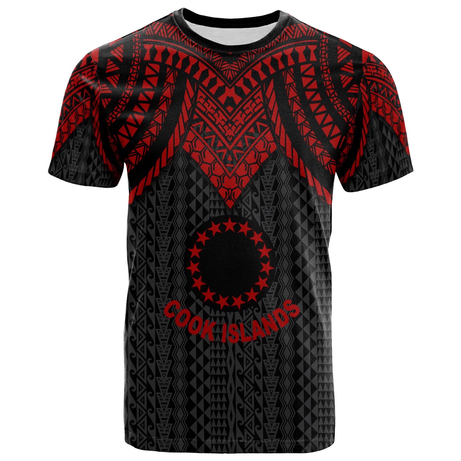 Cook Islands T Shirt Polynesian Armor Style Red Unisex Red - Polynesian Pride