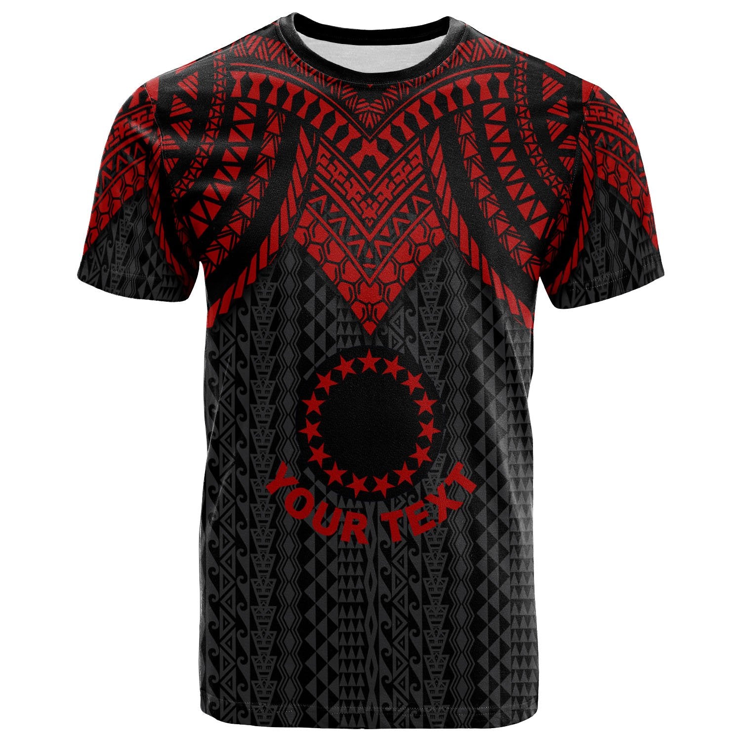 Cook Islands Custom T Shirt Polynesian Armor Style Red Unisex Red - Polynesian Pride