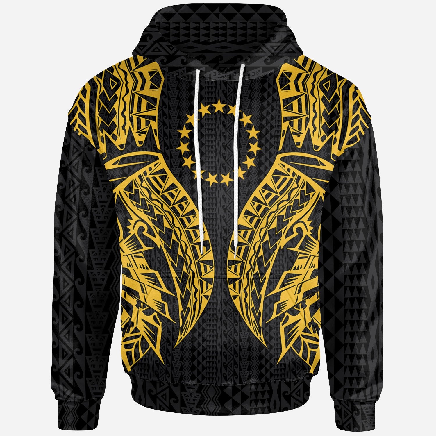 Cook islands Hoodie Polynesian Lion Head Gold Style Unisex Gold - Polynesian Pride