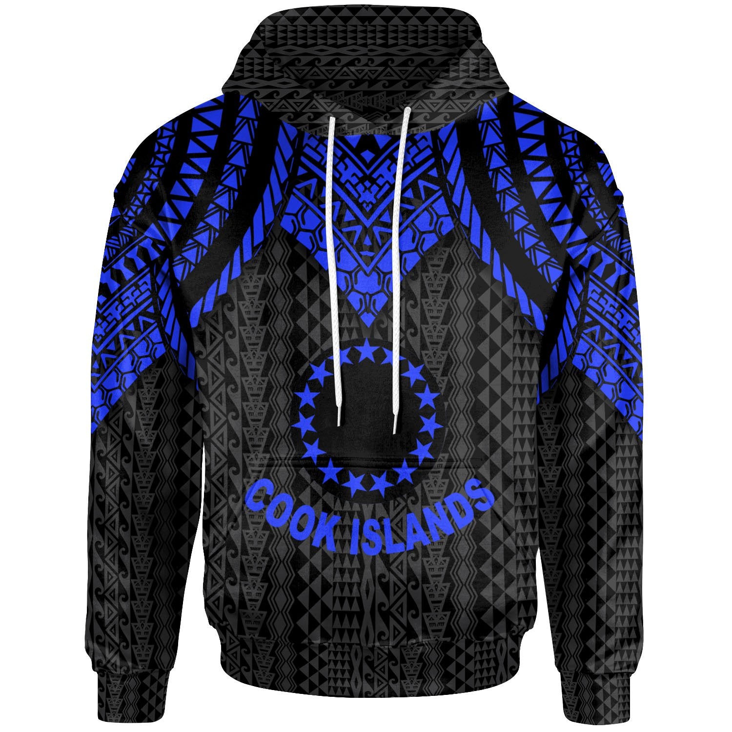 Cook islands Hoodie Polynesian Armor Style Blue Unisex Blue - Polynesian Pride