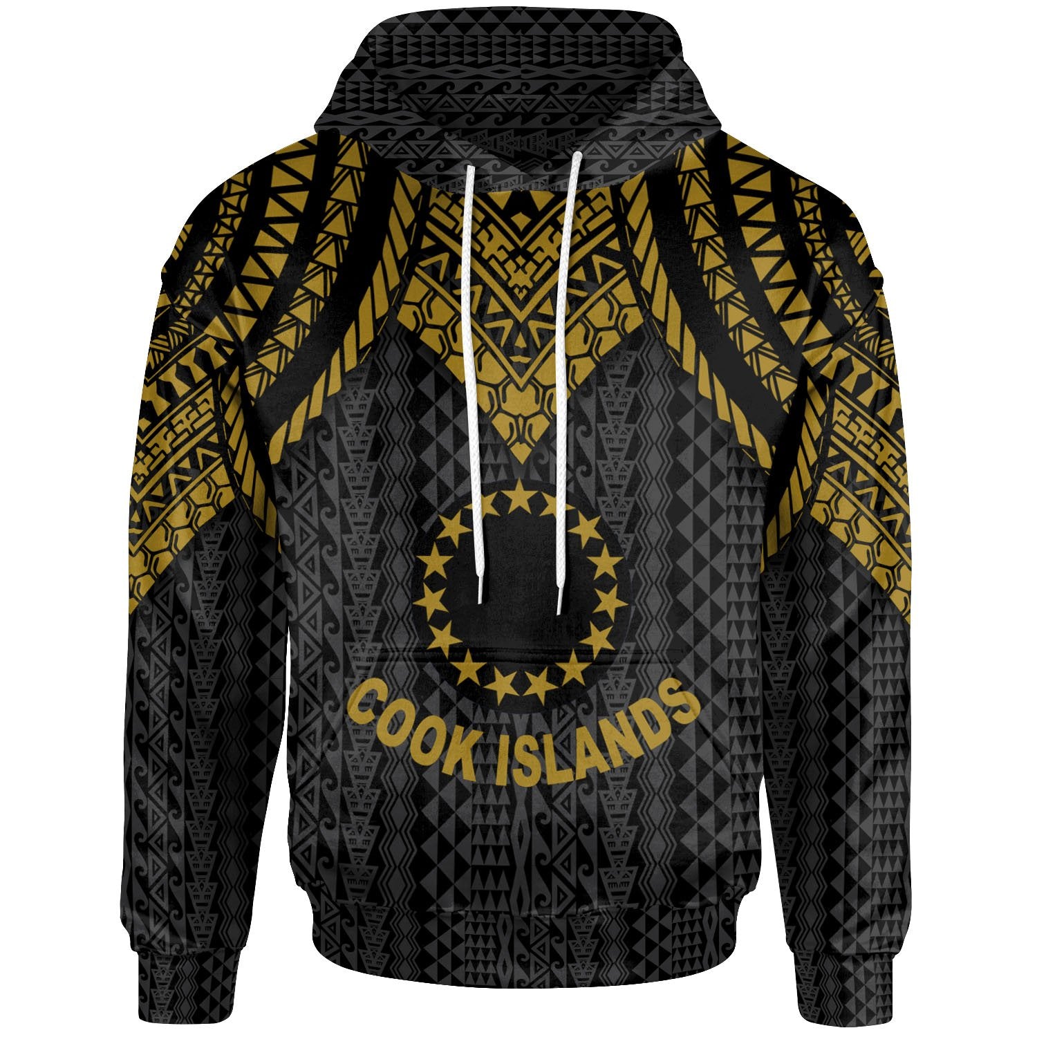 Cook islands Hoodie Polynesian Armor Style Gold Unisex Gold - Polynesian Pride