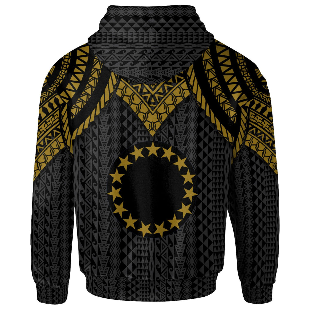 Cook islands Custom Hoodie Polynesian Armor Style Gold - Polynesian Pride