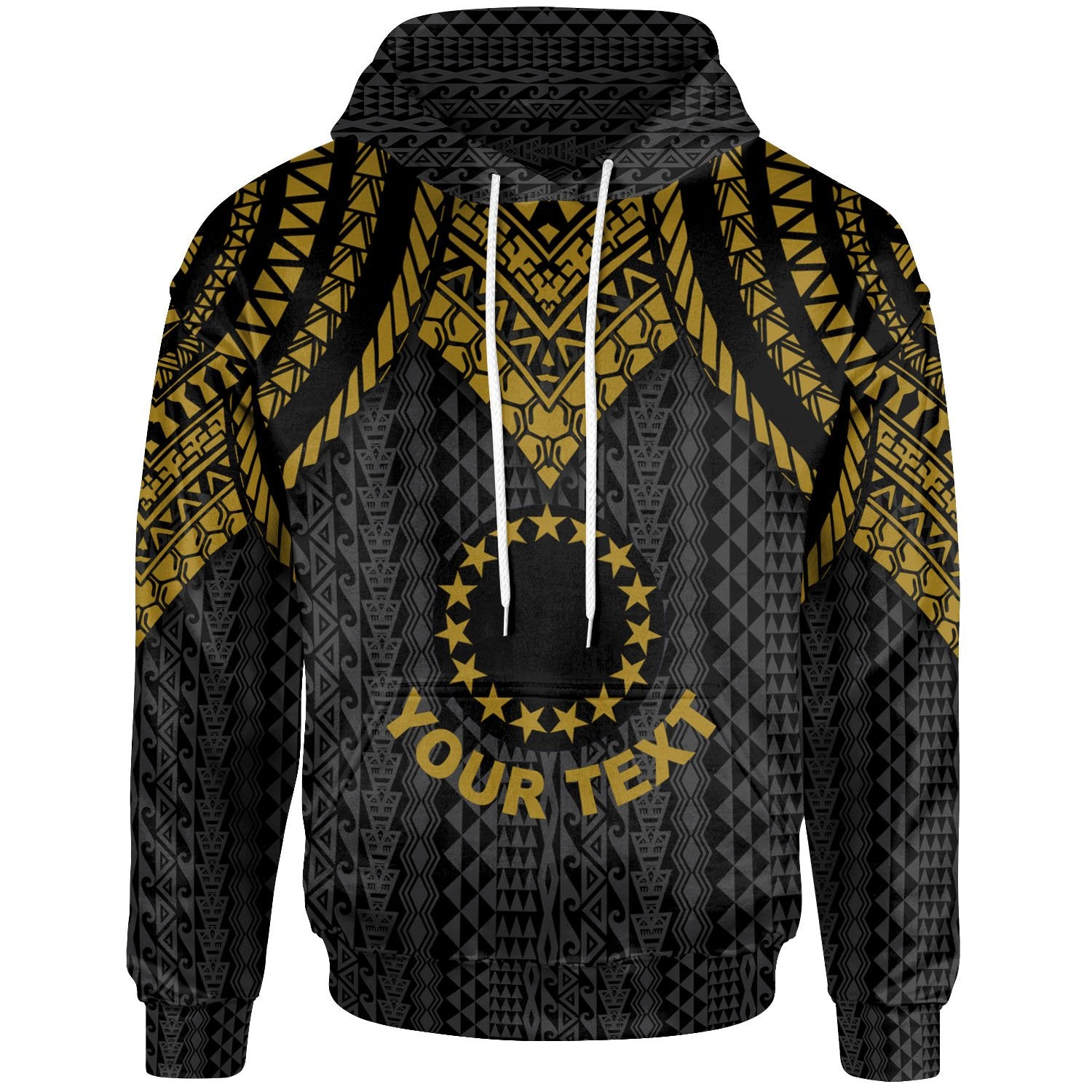 Cook islands Custom Hoodie Polynesian Armor Style Gold Unisex Gold - Polynesian Pride