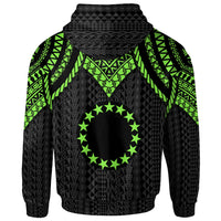 Cook islands Hoodie Polynesian Armor Style Green - Polynesian Pride