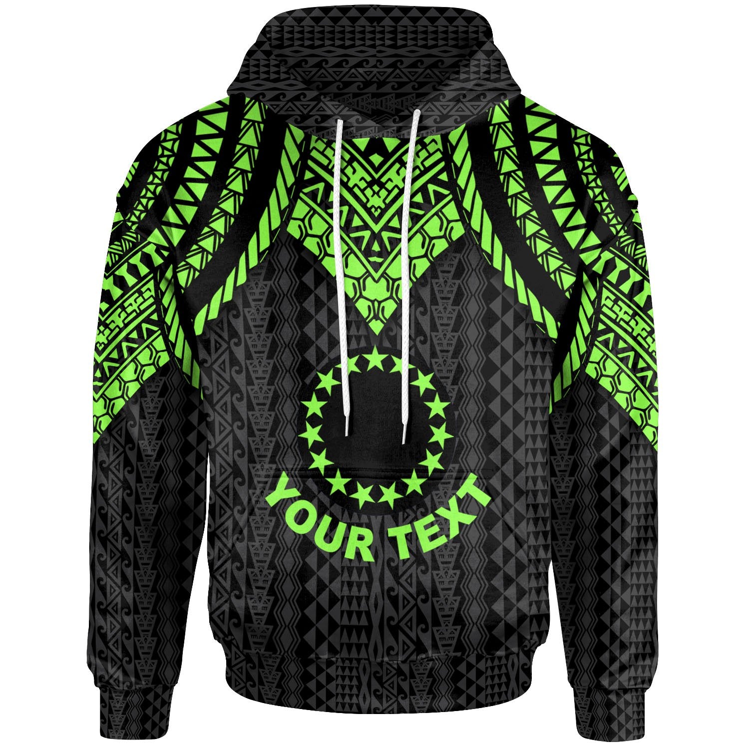 Cook islands Custom Hoodie Polynesian Armor Style Green Unisex Green - Polynesian Pride