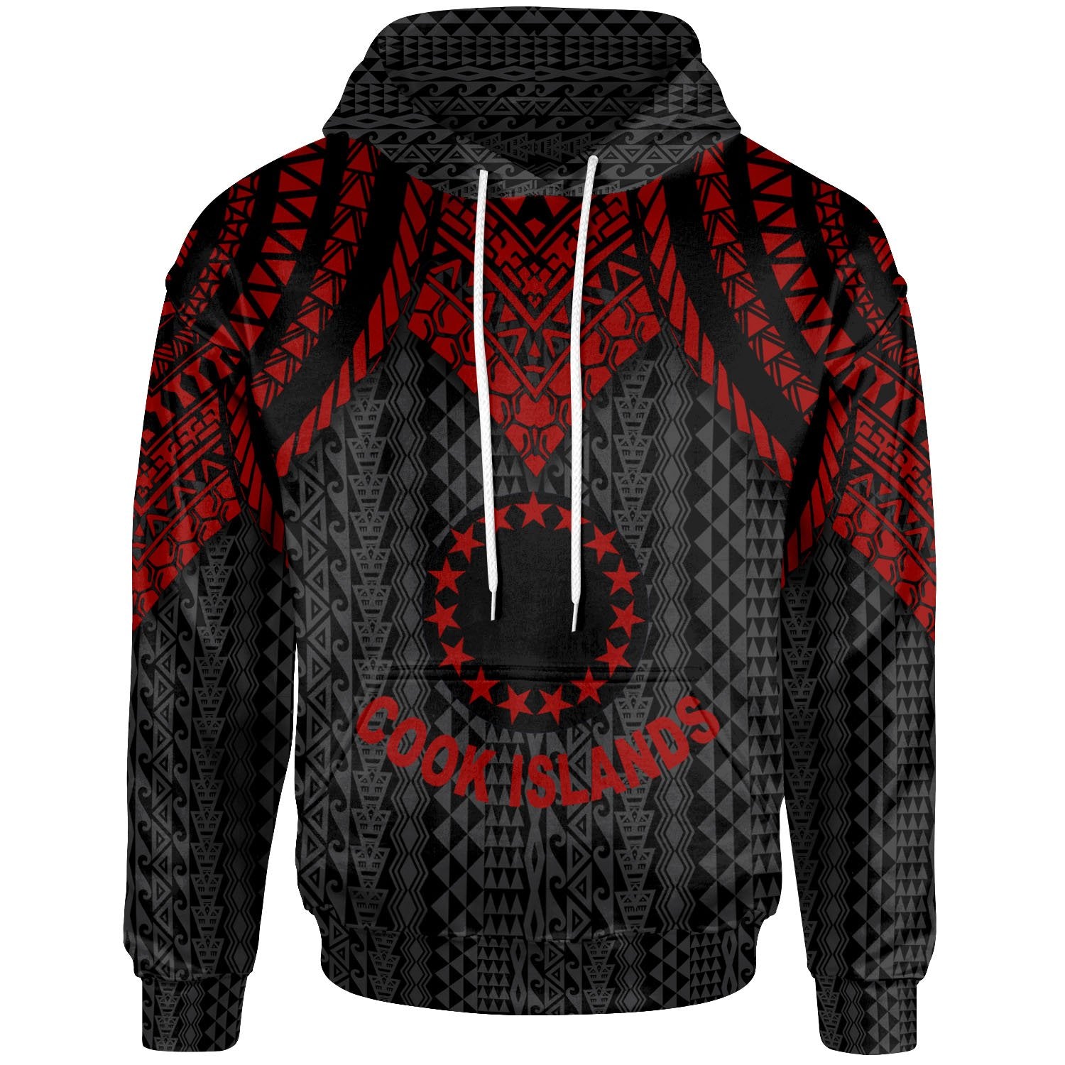 Cook islands Hoodie Polynesian Armor Style Red Unisex Red - Polynesian Pride