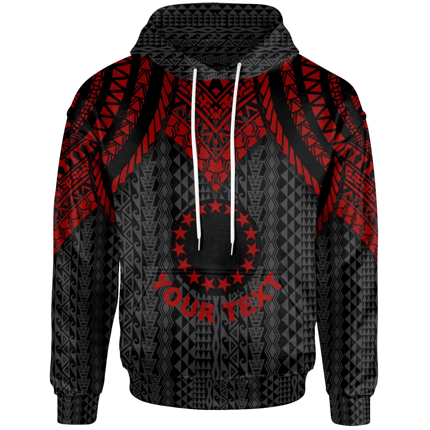 Cook islands Custom Hoodie Polynesian Armor Style Red Unisex Red - Polynesian Pride