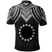 Cook islands Custom Polo Shirt Polynesian Armor Style Black - Polynesian Pride
