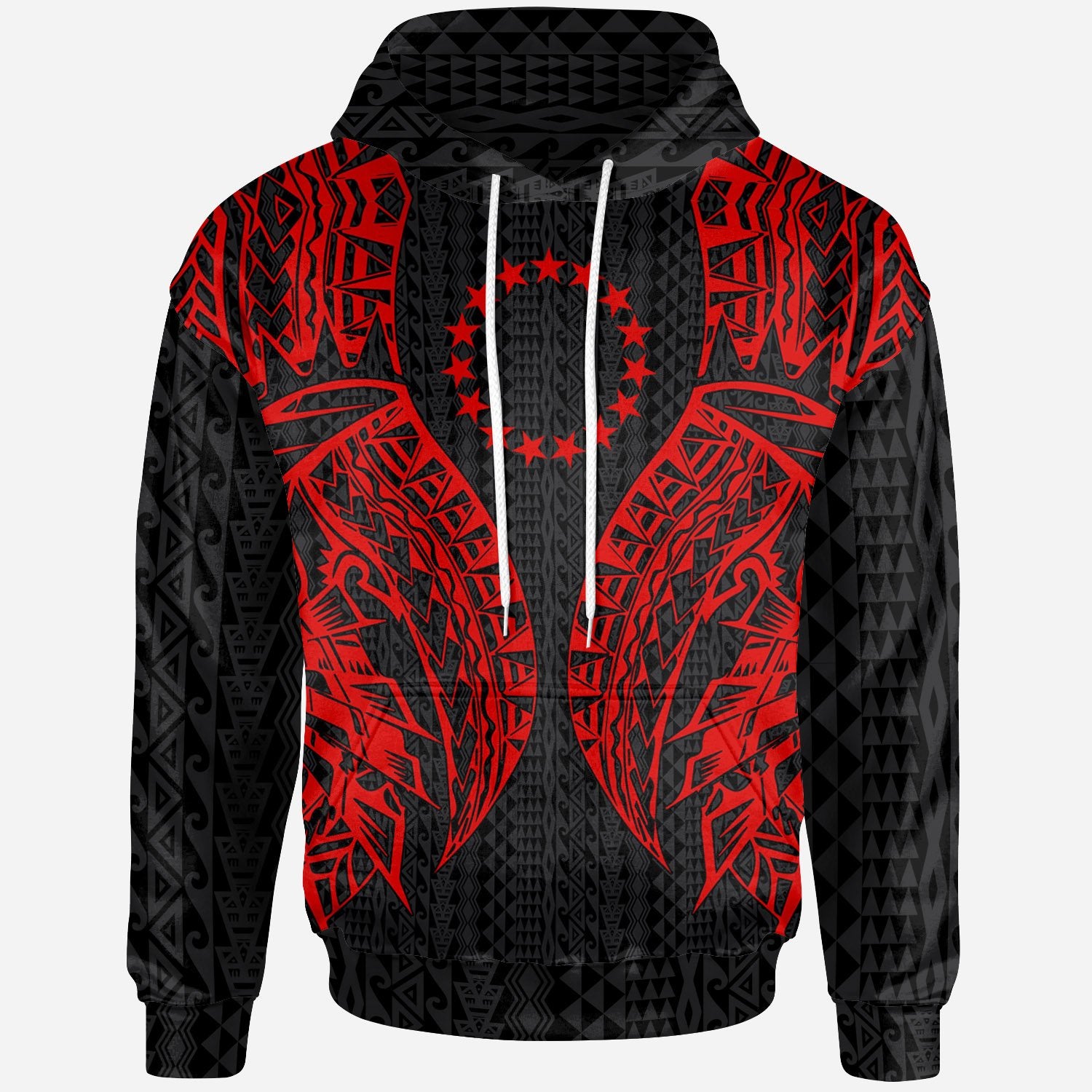 Cook islands Hoodie Polynesian Lion Head Red Style Unisex Red - Polynesian Pride