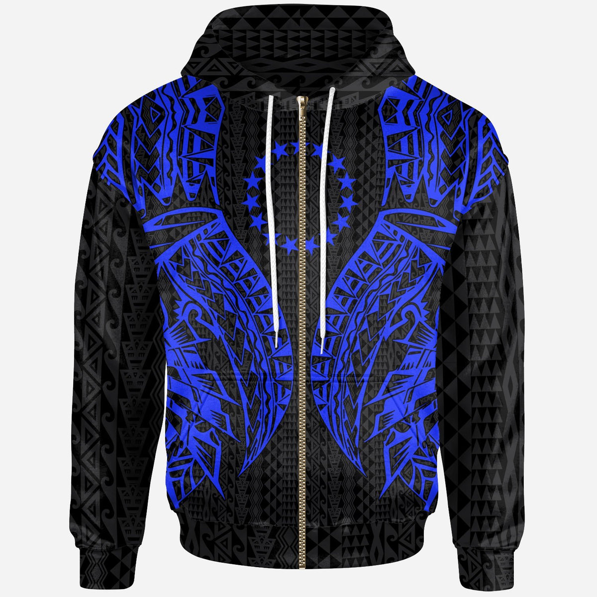 Chuuk Zip up Hoodie Polynesian Lion Head Reggae Style - Polynesian Pride