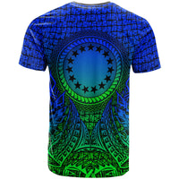 Cook islands T Shirt Circle Pattern Blue - Polynesian Pride